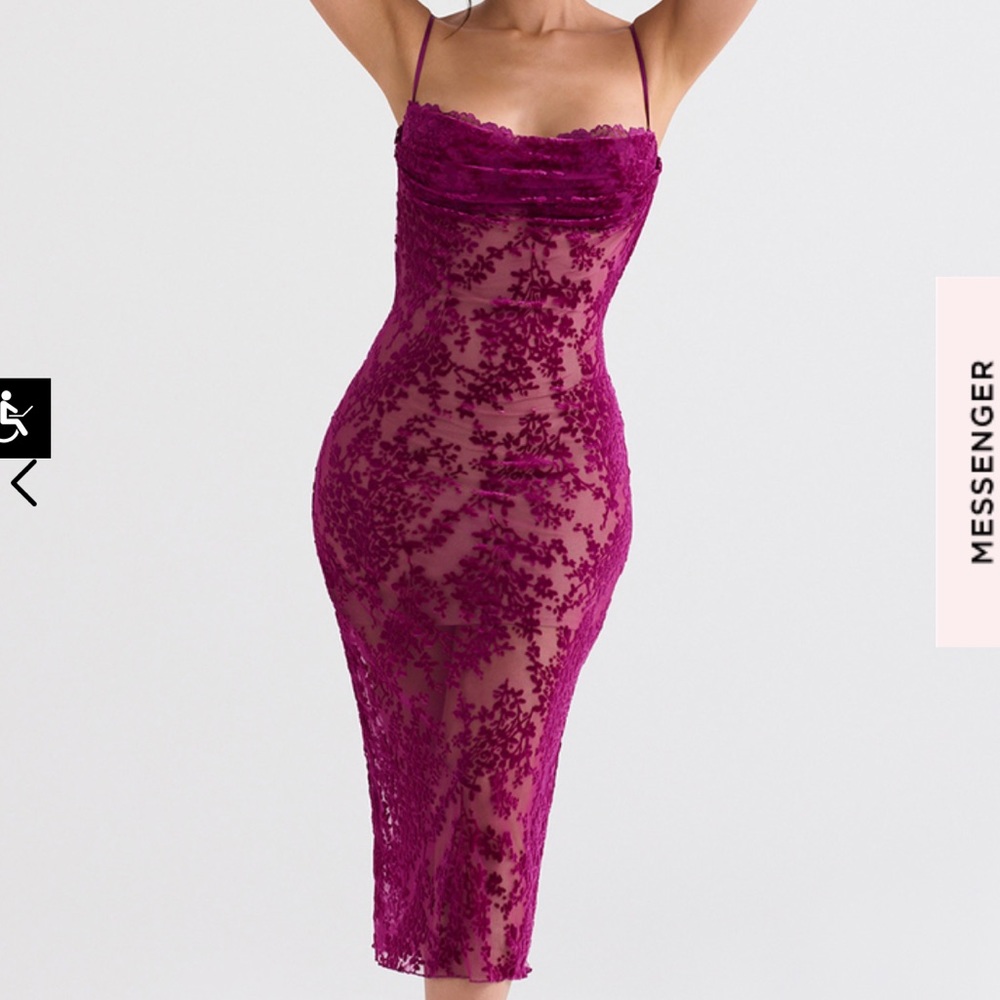 House of CB Ione Floral Devoré Corset Dress